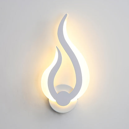 Modern Flame LED Wall Light | 10W Warm White Acrylic Sconce In A Left or Right Handed Wall Form