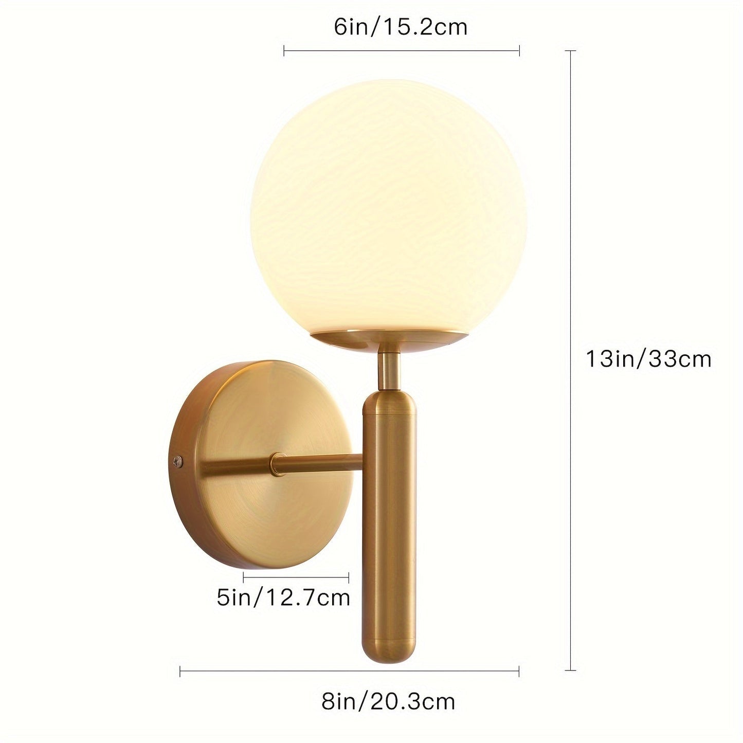 Modern Glass Wall Sconce | Elegant Polished Metal Bedroom Light In A Black or Gold Metal Finish