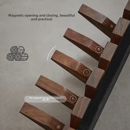 Wooden Wall Hooks | Foldable Piano Key Design Coat Hanger Rack With Six Fold Down Wall Pegs