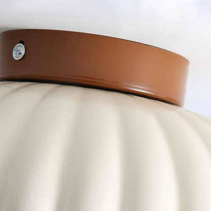 Iron Hallway Ceiling Light | Modern Glass and Metal Flush Mount For Halls and Landing Areas