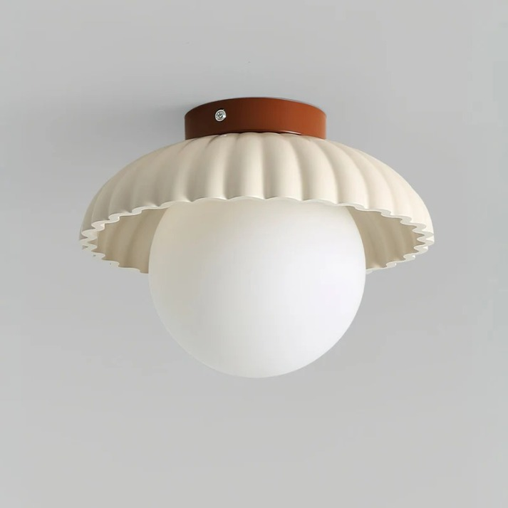 Iron Hallway Ceiling Light | Modern Glass and Metal Flush Mount For Halls and Landing Areas