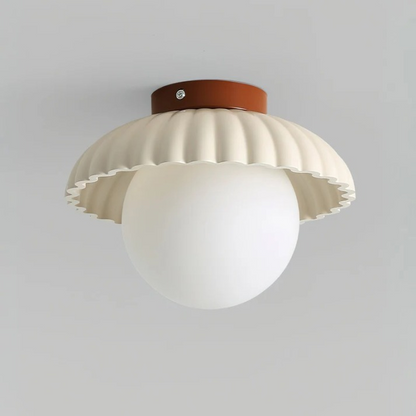 Iron Hallway Ceiling Light | Modern Glass and Metal Flush Mount For Halls and Landing Areas