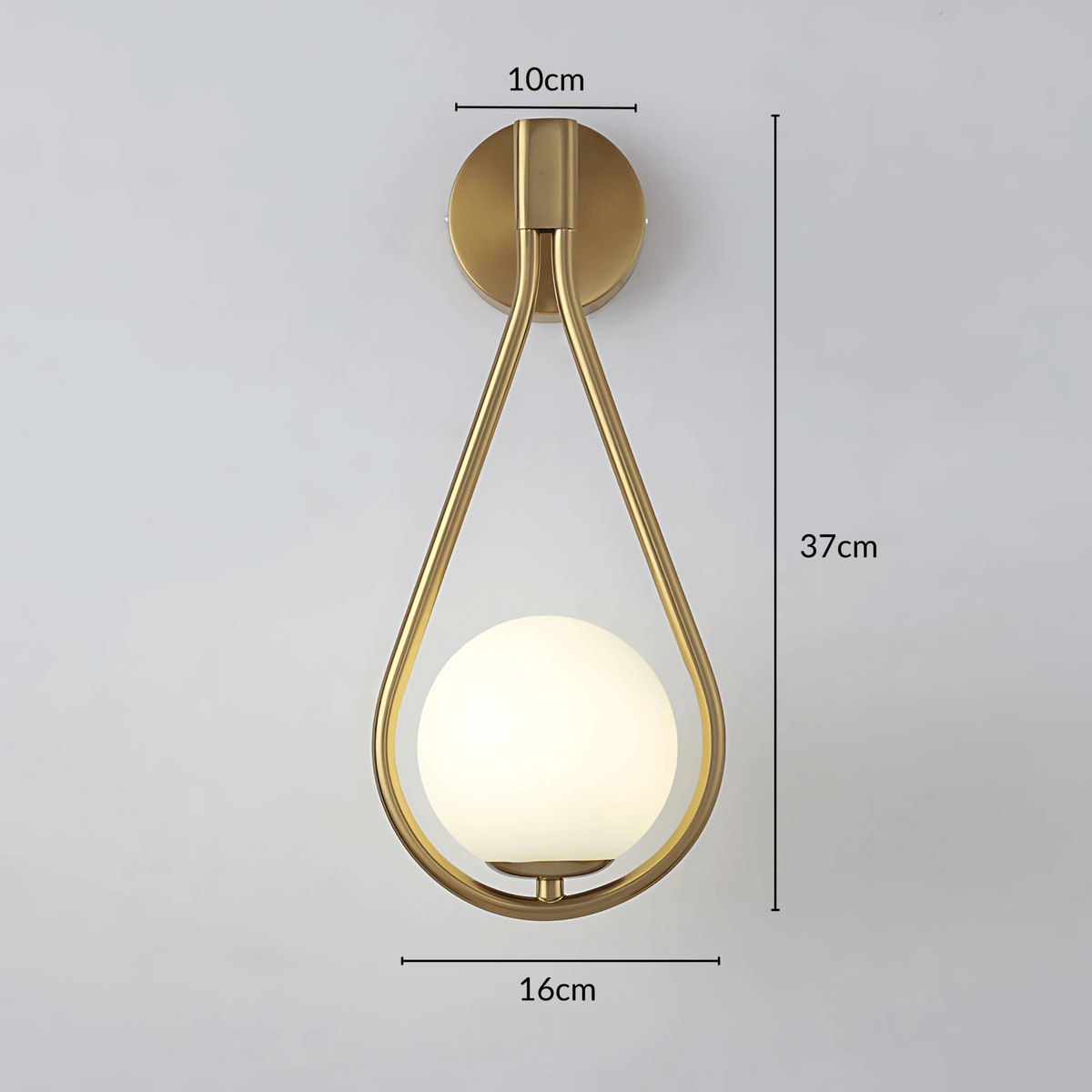 Droplet Wall Light | Modern Teardrop Wall Lamp In A Brushed Brass or Satin Black Metal Finish