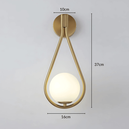 Droplet Wall Light | Modern Teardrop Wall Lamp In A Brushed Brass or Satin Black Metal Finish