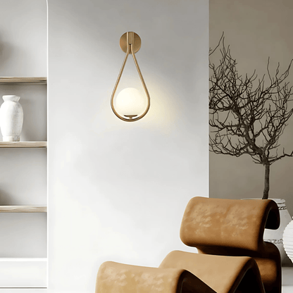 Droplet Wall Light | Modern Teardrop Wall Lamp In A Brushed Brass or Satin Black Metal Finish