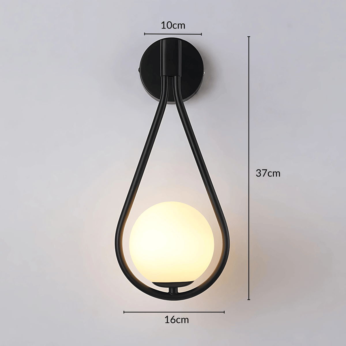 Droplet Wall Light | Modern Teardrop Wall Lamp In A Brushed Brass or Satin Black Metal Finish