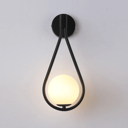 Droplet Wall Light | Modern Teardrop Wall Lamp In A Brushed Brass or Satin Black Metal Finish