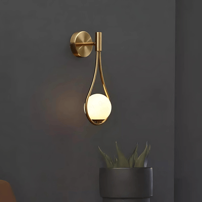 Droplet Wall Light | Modern Teardrop Wall Lamp In A Brushed Brass or Satin Black Metal Finish