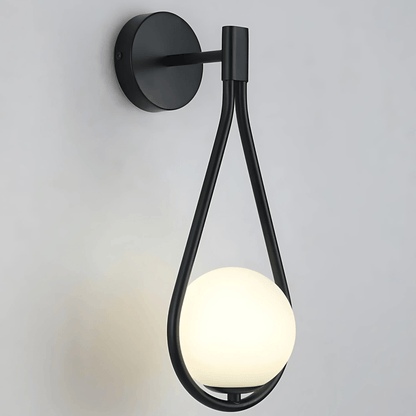 Droplet Wall Light | Modern Teardrop Wall Lamp In A Brushed Brass or Satin Black Metal Finish