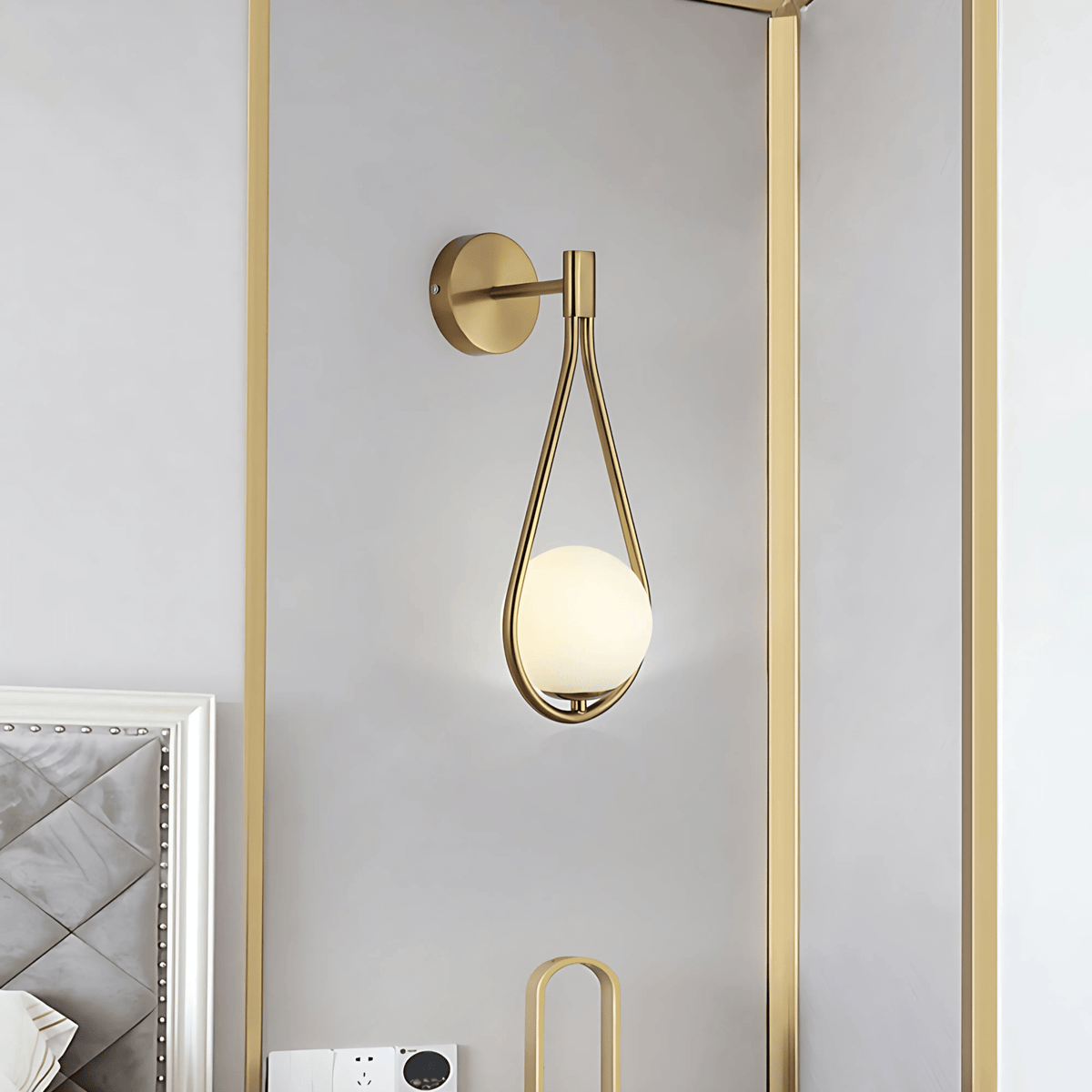 Droplet Wall Light | Modern Teardrop Wall Lamp In A Brushed Brass or Satin Black Metal Finish