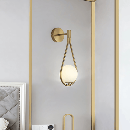 Droplet Wall Light | Modern Teardrop Wall Lamp In A Brushed Brass or Satin Black Metal Finish