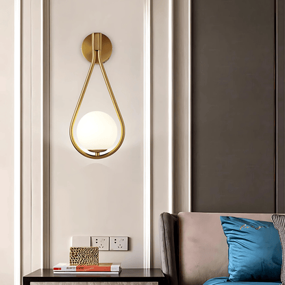 Droplet Wall Light | Modern Teardrop Wall Lamp In A Brushed Brass or Satin Black Metal Finish