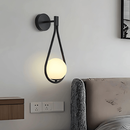 Droplet Wall Light | Modern Teardrop Wall Lamp In A Brushed Brass or Satin Black Metal Finish