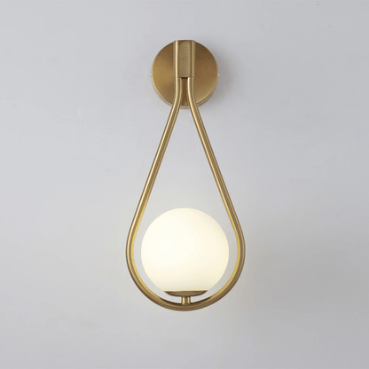 Droplet Wall Light | Modern Teardrop Wall Lamp In A Brushed Brass or Satin Black Metal Finish