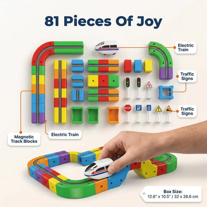 Electric Toy Train Set | Motor Skills Learning Track Toy For Young Children With Easy Connect Pieces