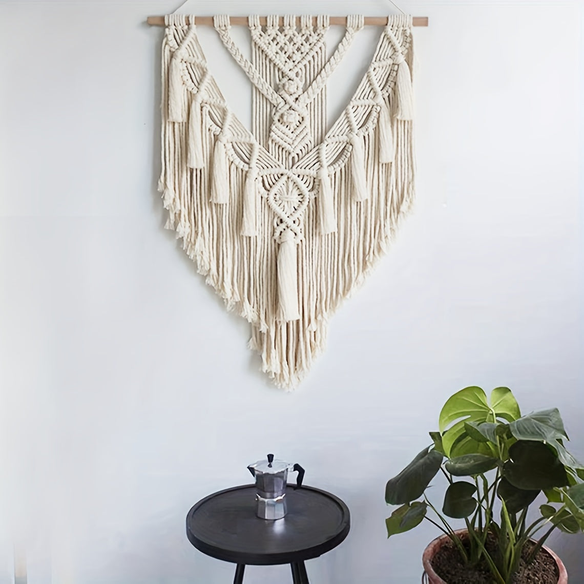 Bohemian Macrame Wall Hanging | Handcrafted Woven Cotton Tapestry For Bedrooms and Hallways