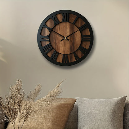 Vintage Wooden Wall Clock | Roman Numeral Design In Three Different Natural Timber Face Sizes