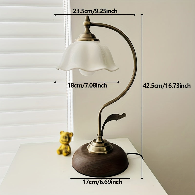Vintage Goose Neck Table Lamp | Antique Brass USB Bedside Light With A Flexible Adjustable Arm