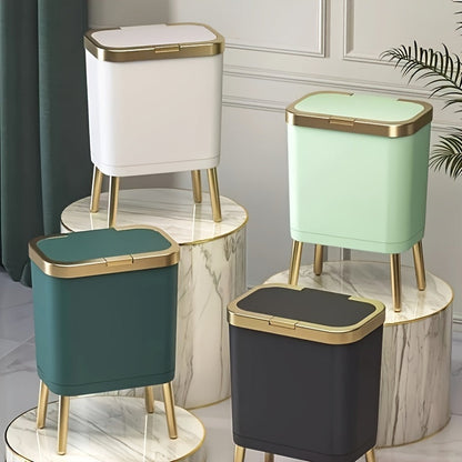 15L Odour Sealing Trash Can With Elevated Legs | Modern Waste Bin For Kitchens and Bathrooms