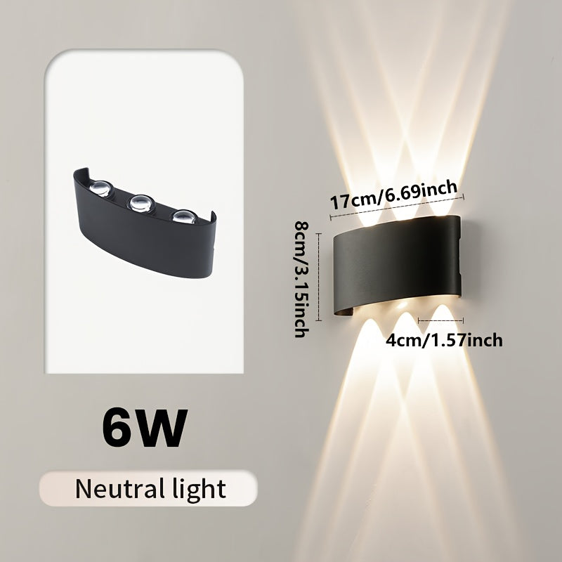 Modern Dual Beam LED Wall Light | Indoor and Outdoor IP55 Rated Up and Down Metal Wall Sconce