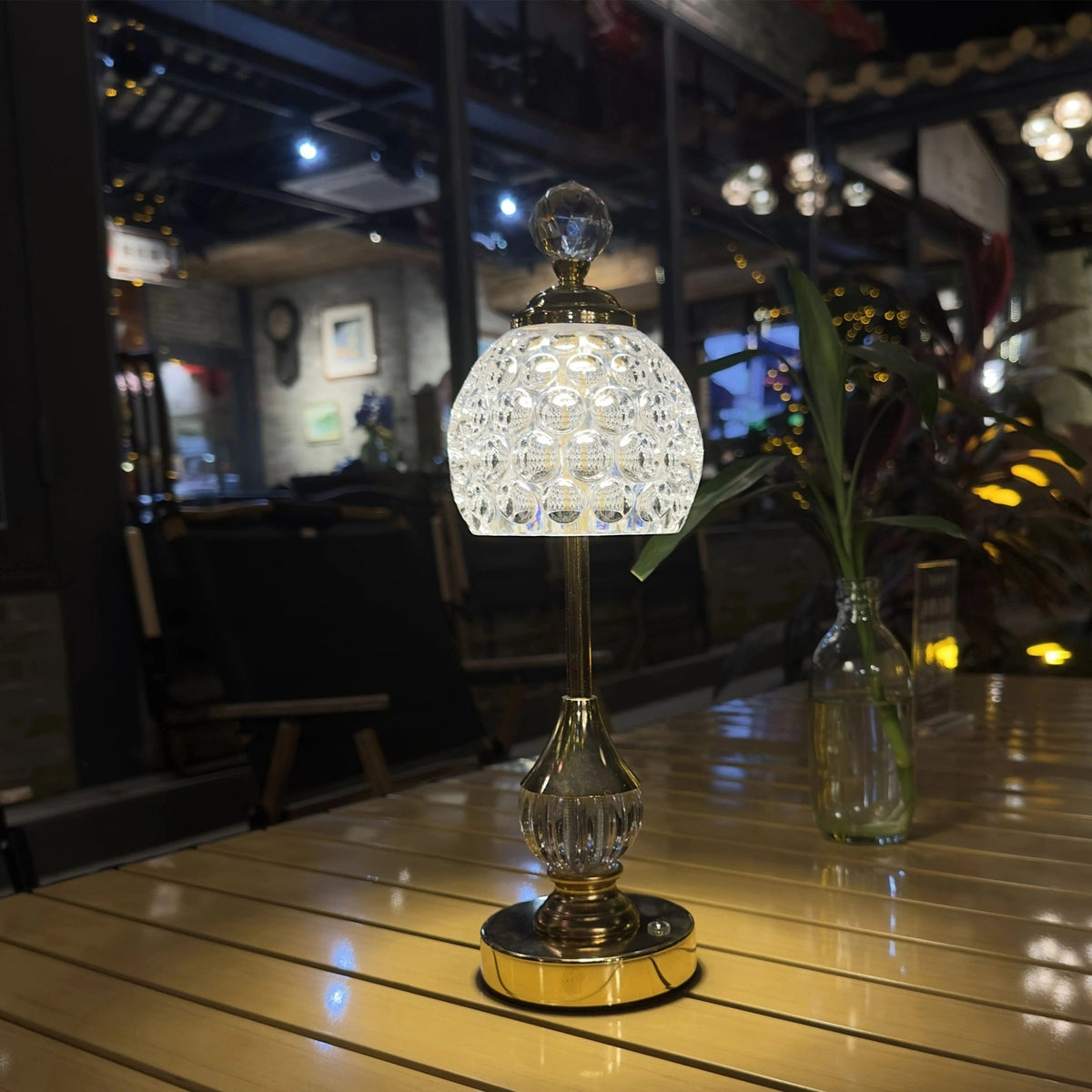 Crystal Touch Table Lamp | Rechargeable Cordless LED Bedside Light With Touch Dimming Control