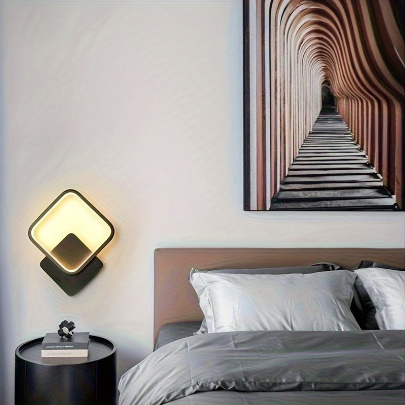 Modern Square LED Wall Lamp | Minimalist Geometric Wall Fixture In A Black or White Finish