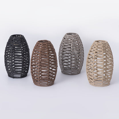 Modern Handwoven Rope Pendant Shade | Natural Woven Tapered Shade In Four Natural Rope Colours