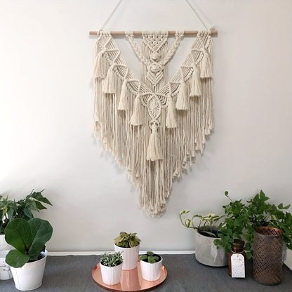 Bohemian Macrame Wall Hanging | Handcrafted Woven Cotton Tapestry For Bedrooms and Hallways