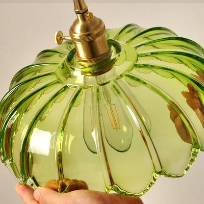 Vintage Flower Pendant Lamp | Coloured Glass Hanging Light For Dining Rooms and Kitchen Islands