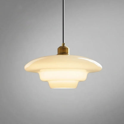 White Glass Pendant Light | Modern Mid Century Ceiling Lamp For Dining Rooms and Hallway Spaces