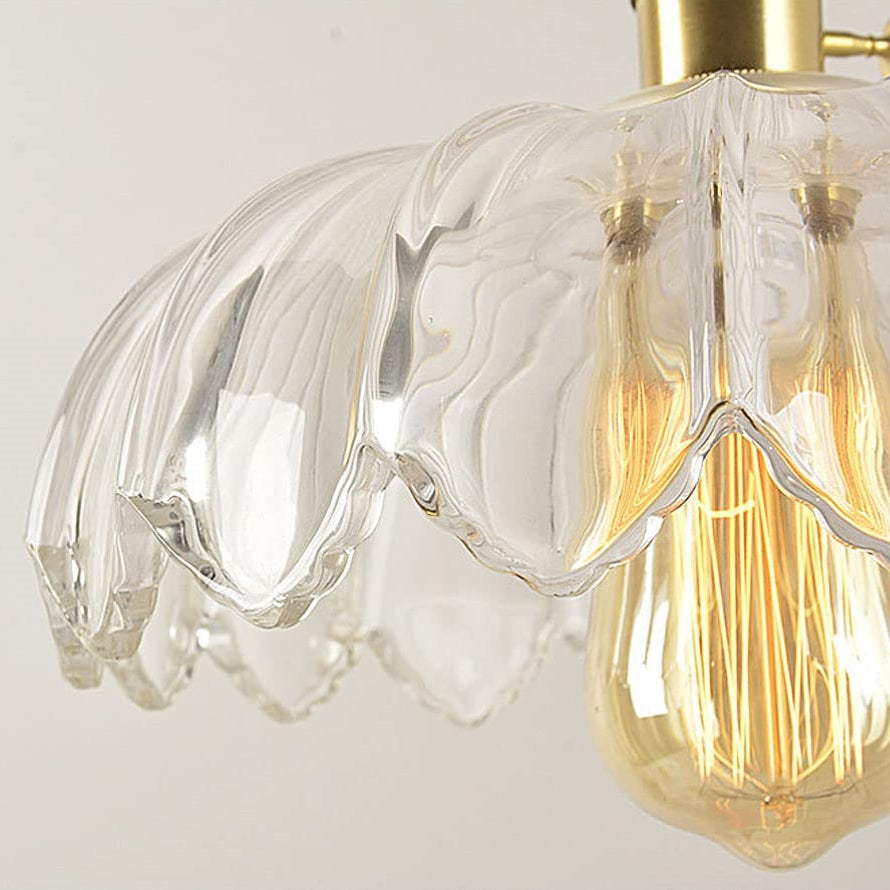 Vintage Flower Pendant Lamp | Coloured Glass Hanging Light For Dining Rooms and Kitchen Islands