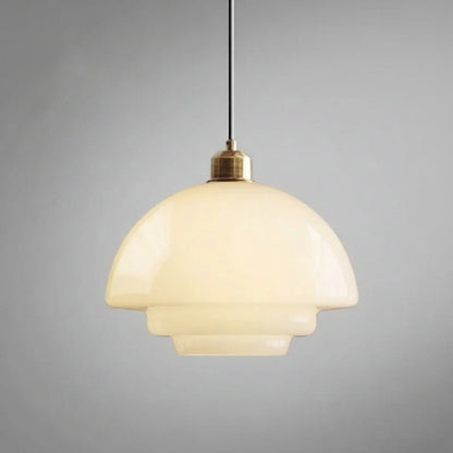 White Glass Pendant Light | Modern Mid Century Ceiling Lamp For Dining Rooms and Hallway Spaces