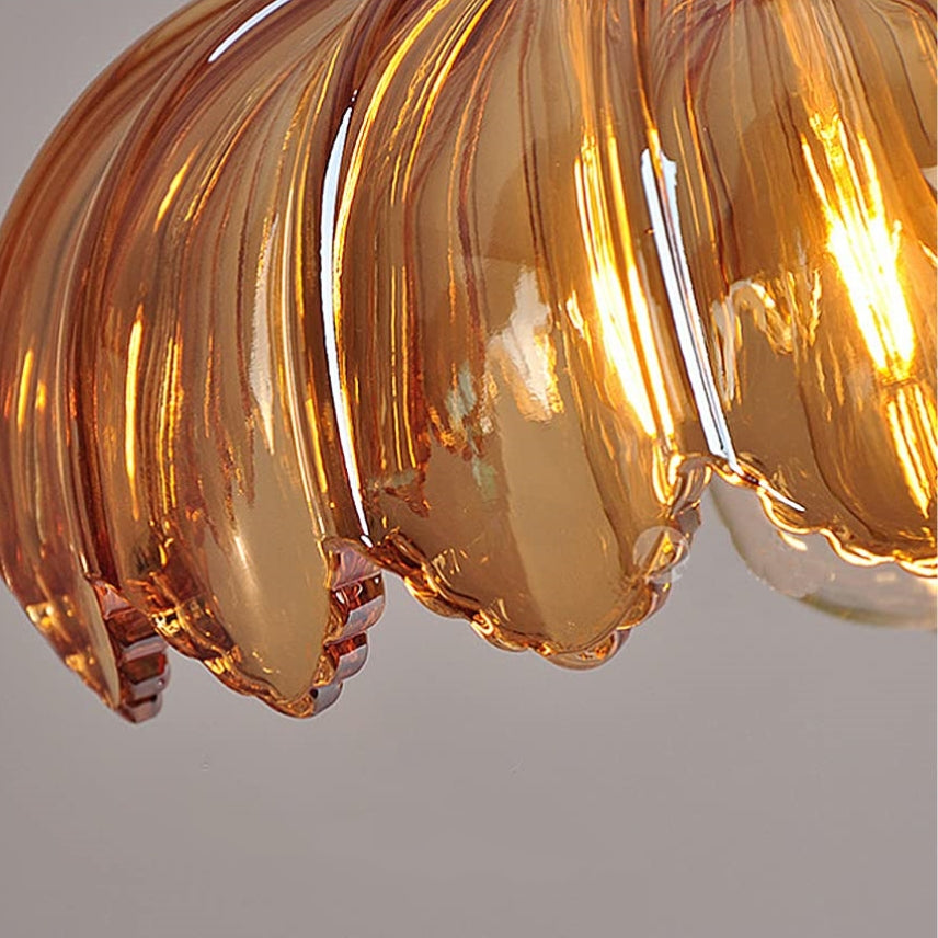 Vintage Flower Pendant Lamp | Coloured Glass Hanging Light For Dining Rooms and Kitchen Islands