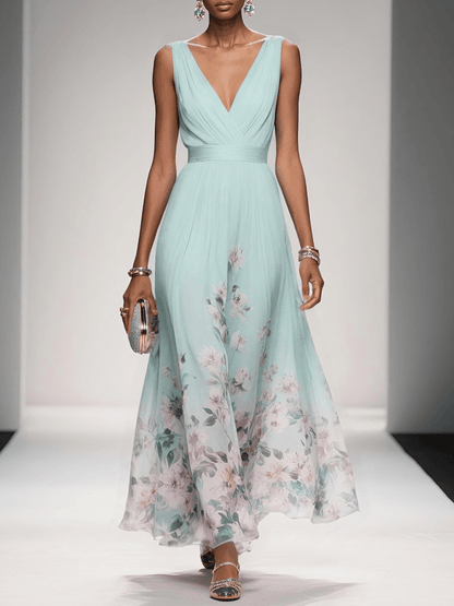Harper Floral Chiffon Wedding Guest Midi Dress