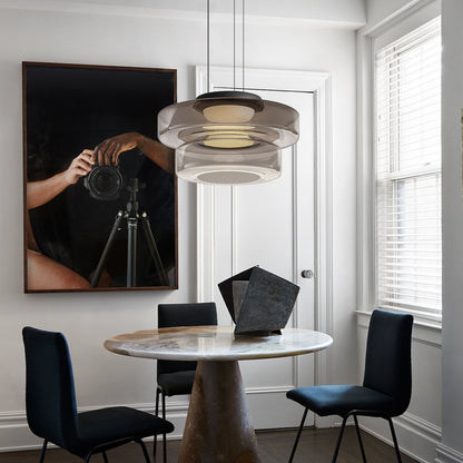 Glass Pendant Lamp | Bauhaus Style Hanging Light For Dining Rooms and Kitchen Island Counters
