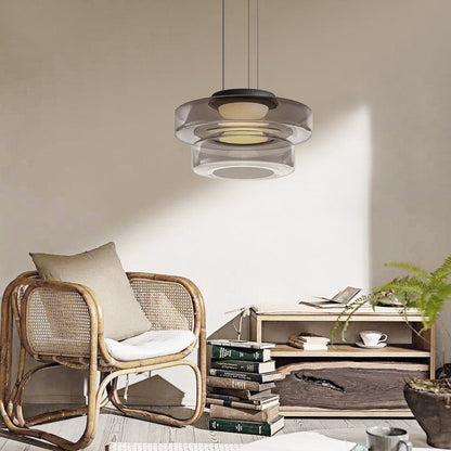 Glass Pendant Lamp | Bauhaus Style Hanging Light For Dining Rooms and Kitchen Island Counters