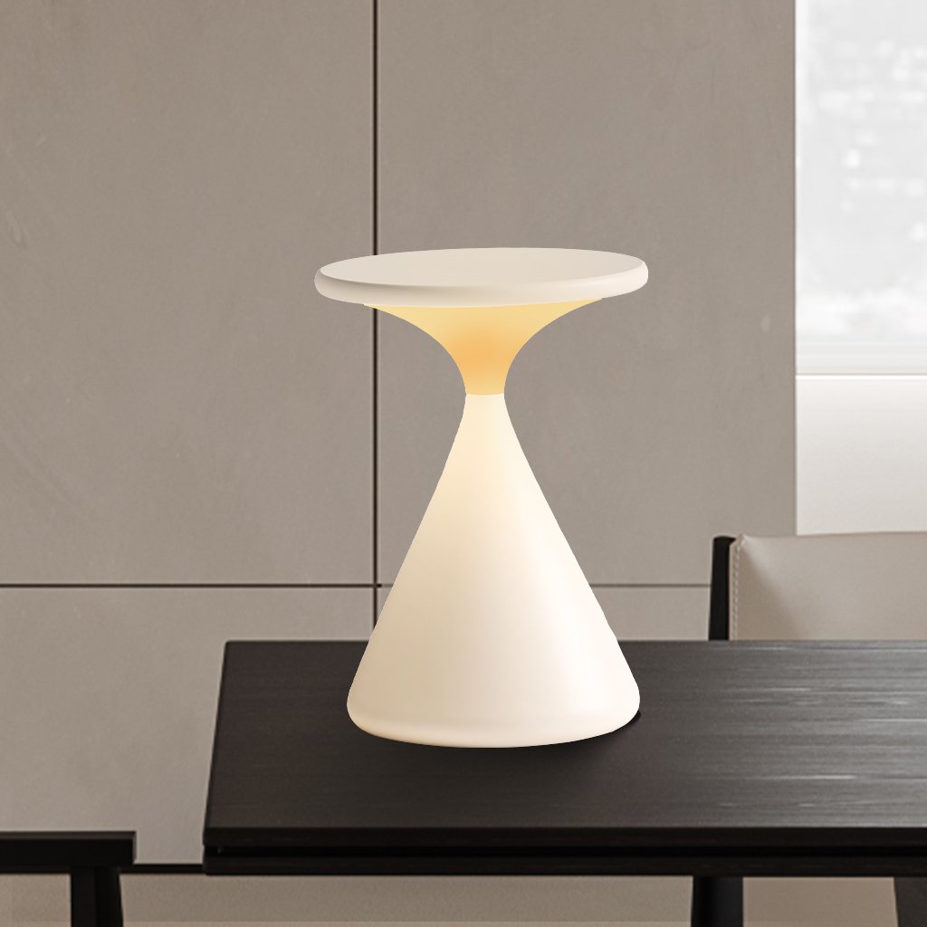Sablune Wireless Table Lamp | Rechargeable Hourglass Design In White, Grey or Black Finish