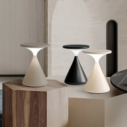 Sablune Wireless Table Lamp | Rechargeable Hourglass Design In White, Grey or Black Finish