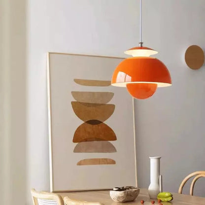 Petalume Pendant Light | Nordic Layered Dome LED Ceiling Lamp In Four Bold Modern Shade Colours