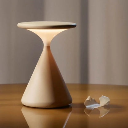 Sablune Wireless Table Lamp | Rechargeable Hourglass Design In White, Grey or Black Finish