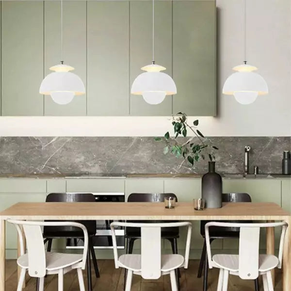 Petalume Pendant Light | Nordic Layered Dome LED Ceiling Lamp In Four Bold Modern Shade Colours