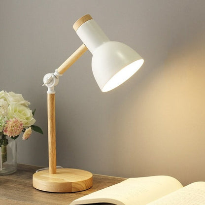 Nordic Wooden LED Desk Lamp | Scandinavian Minimalist Task Light For Study and Home Office Desks