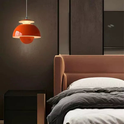 Petalume Pendant Light | Nordic Layered Dome LED Ceiling Lamp In Four Bold Modern Shade Colours