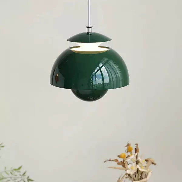 Petalume Pendant Light | Nordic Layered Dome LED Ceiling Lamp In Four Bold Modern Shade Colours
