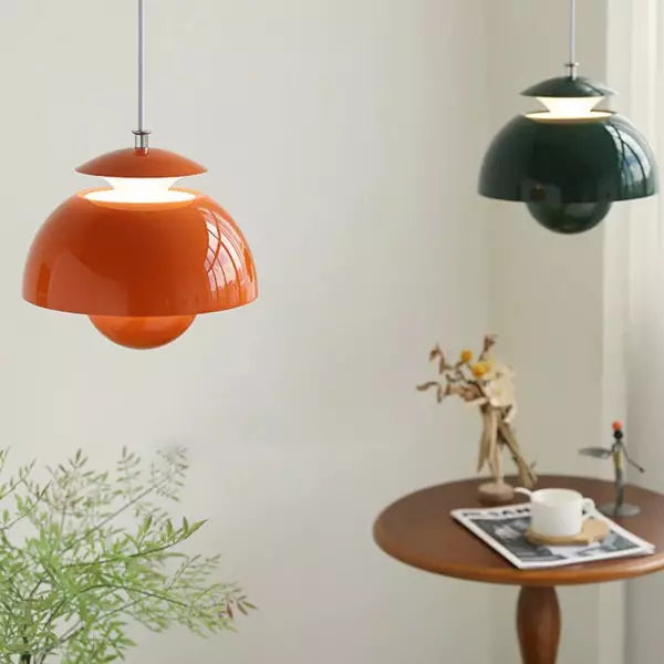 Petalume Pendant Light | Nordic Layered Dome LED Ceiling Lamp In Four Bold Modern Shade Colours