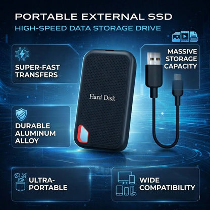 High Speed Portable SSD Data Storage | Sustained Transfer External Drive For Video and Photo Work