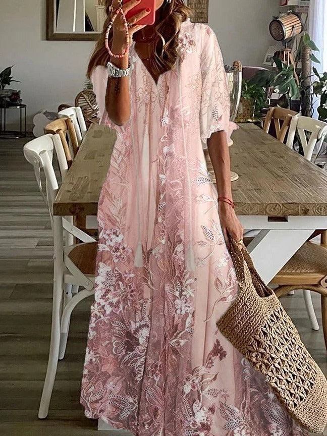 Seraphina Floral Halter Maxi Dress