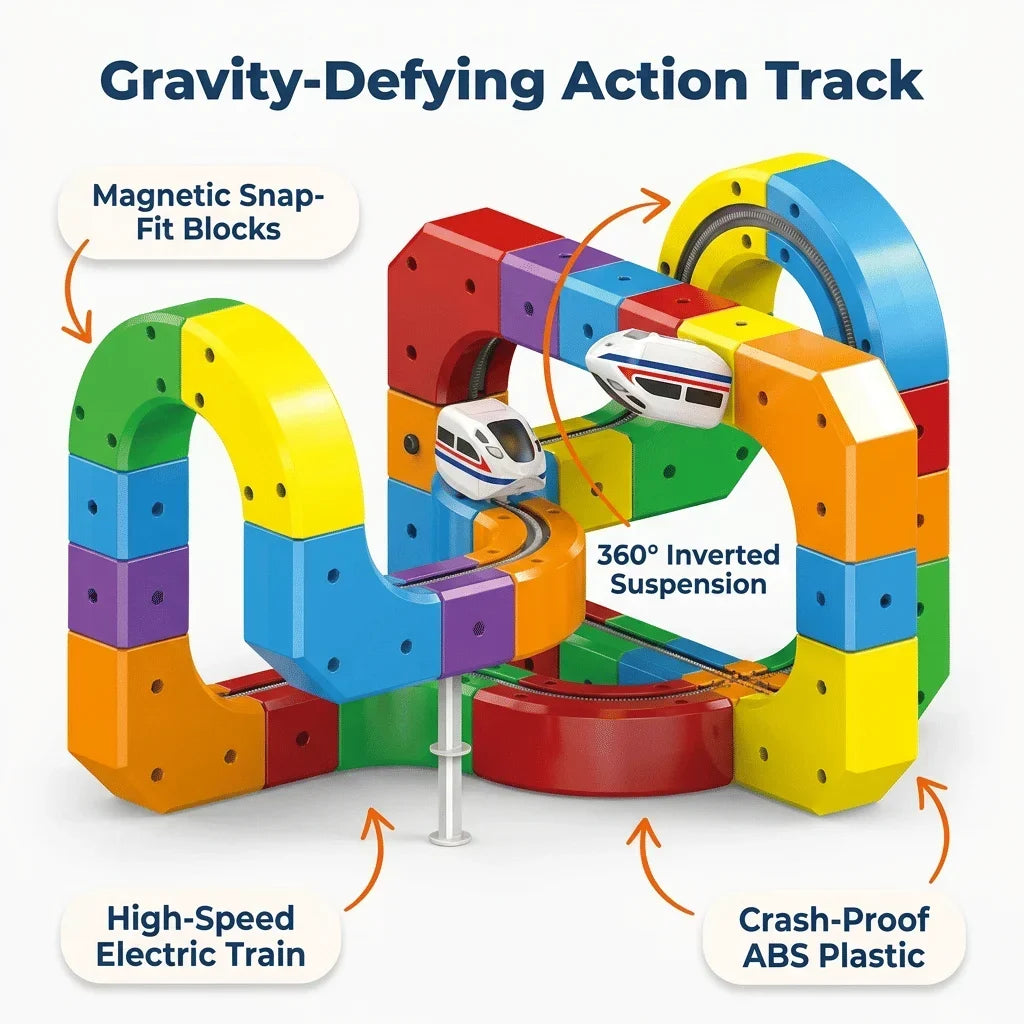 Electric Toy Train Set | Motor Skills Learning Track Toy For Young Children With Easy Connect Pieces