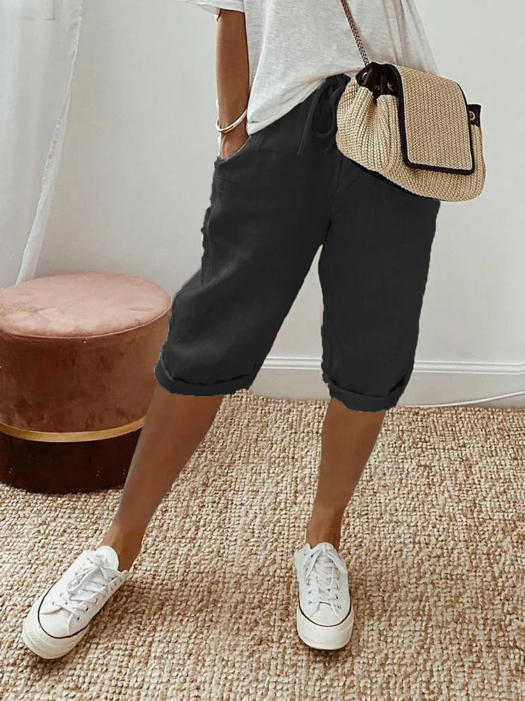 Emma Wide-Leg Cotton Shorts