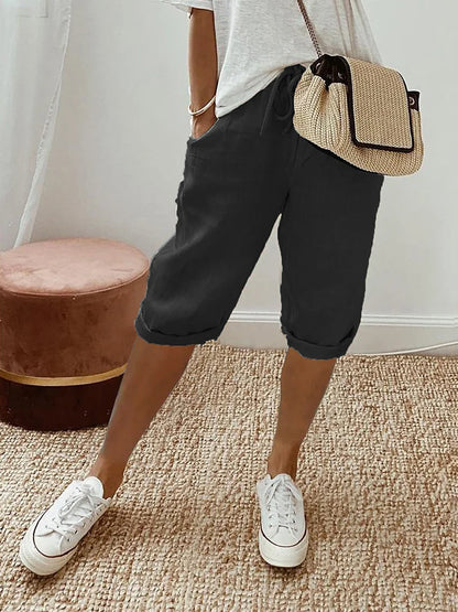 Emma Wide-Leg Cotton Shorts